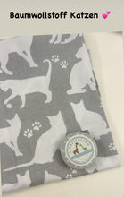Lade das Bild in den Galerie-Viewer, Baumwollstoff Katzen grau