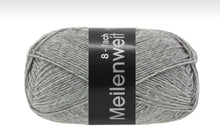 Lade das Bild in den Galerie-Viewer, Lana Grossa Meilenweit 8-fach Farb-Nr. 9615, Grau meliert 150g