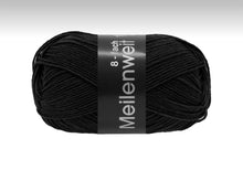 Lade das Bild in den Galerie-Viewer, Lana Grossa Meilenweit 8-fach Farb-Nr. 9558, Schwarz 150g
