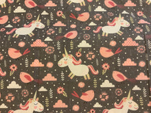 Lade das Bild in den Galerie-Viewer, Baumwollstoff Einhörner grau