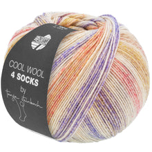 Lade das Bild in den Galerie-Viewer, Lana Grossa Cool Wool for socks Farb-Nr. 7762, Khaki/Natur/Rosa/Antikviolett/Lila/Hellgrau/Senfgelb/Taupe/Hellrot 100g
