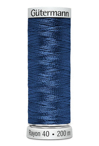 Gütermann Maschinenstickgarn Rayon 40 200m blau Nr. 1076