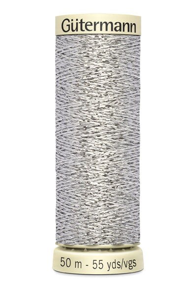 Gütermann Metalleffekt-Faden 50m silber Nr. 0041