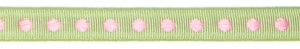 Ripsband 10mm Punkte grün/rosa