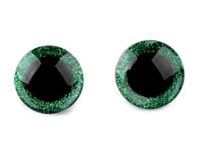 Lade das Bild in den Galerie-Viewer, Tierauge Sicherheitsauge 25mm grün Glitzer