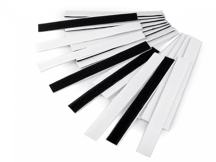 Klettband Haken und Schlaufen selbstklebend geschnitten 20cm schwarz