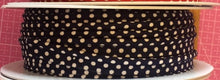 Lade das Bild in den Galerie-Viewer, Paspelband 10mm dunkelblau mit Punkten