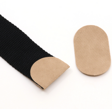 Lade das Bild in den Galerie-Viewer, Gurtbandenden rund zum Aufbügeln 40mm dunkelbraun