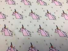 Lade das Bild in den Galerie-Viewer, Baumwollstoff Einhörner mit Glitzer