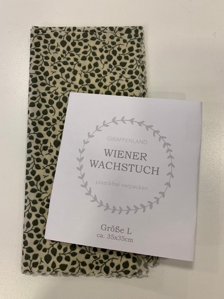 Wiener Wachstuch Gr. L Blumenranken grün