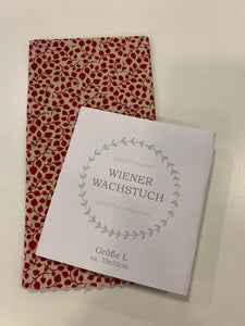 Wiener Wachstuch Gr. L Blumenranken rot