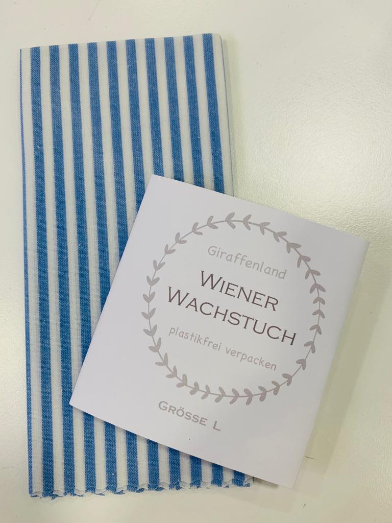 Wiener Wachstuch Gr. L Streifen blau