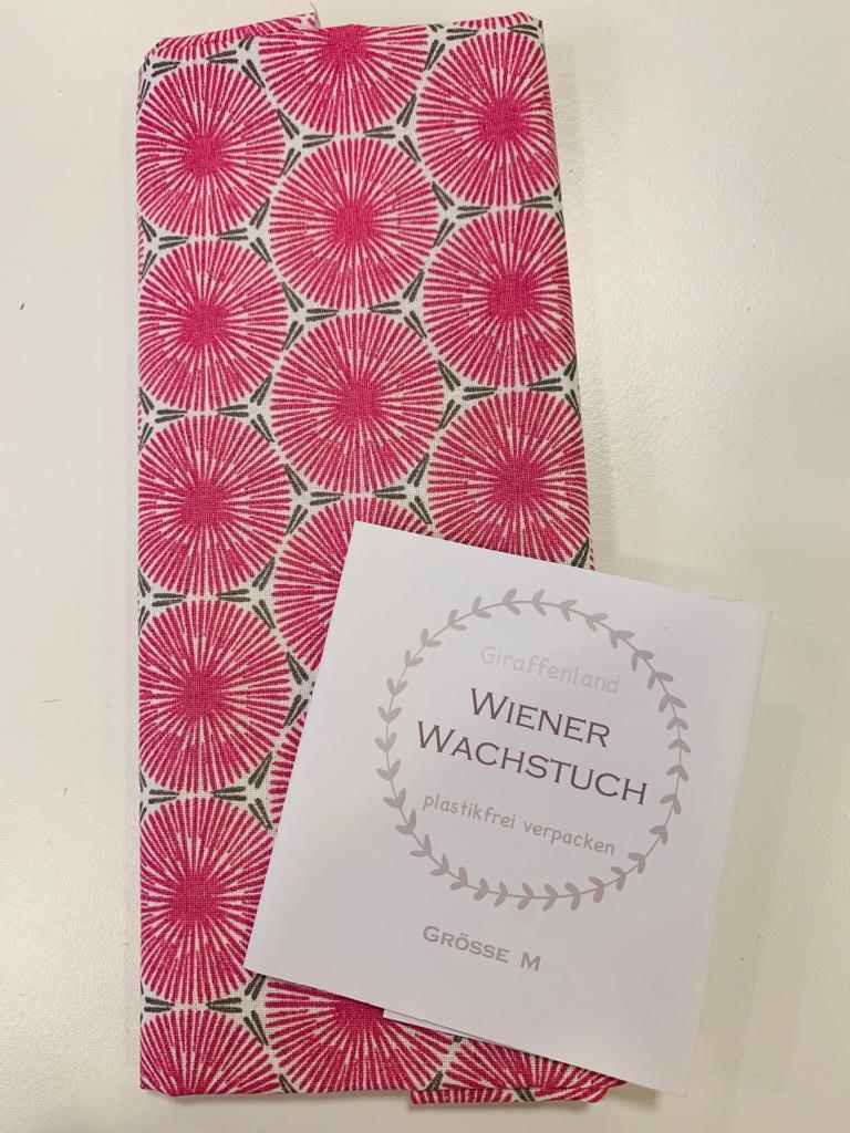 Wiener Wachstuch Gr. M Kreis Muster pink