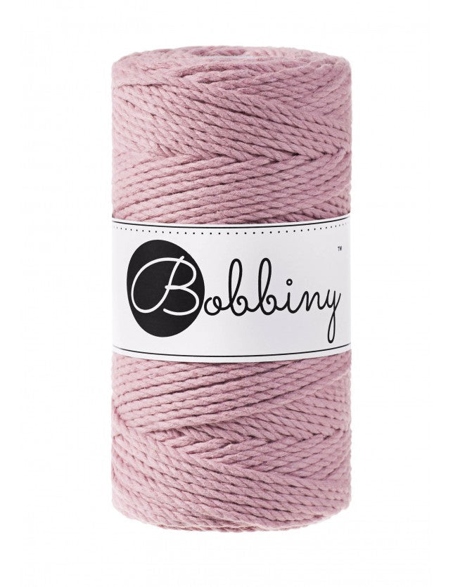 Bobbiny Makramee-Kordel, dreifach gedreht, 3 mm, dusty pink