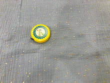 Lade das Bild in den Galerie-Viewer, Musselin Double Gauze hellblau mit Punkte gold