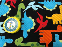 Lade das Bild in den Galerie-Viewer, Baumwollstoff Anne Kelle Urban Zoologie Dinos schwarz
