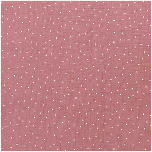 Musselin Double Gauze altrosa rosa Punkte metallic