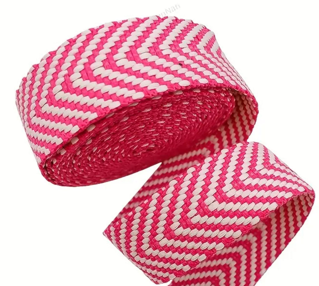 Gurtband pink weiß 40mm