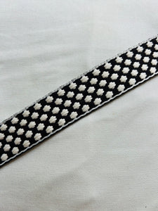 Gurtband Baumwolle 3,8cm Muster schwarz
