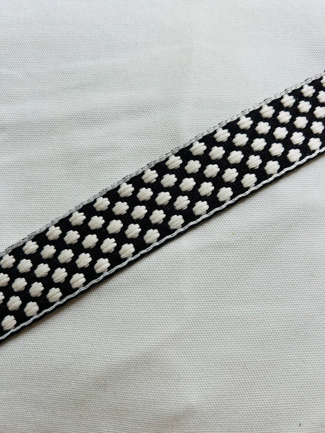 Gurtband Baumwolle 3,8cm Muster schwarz