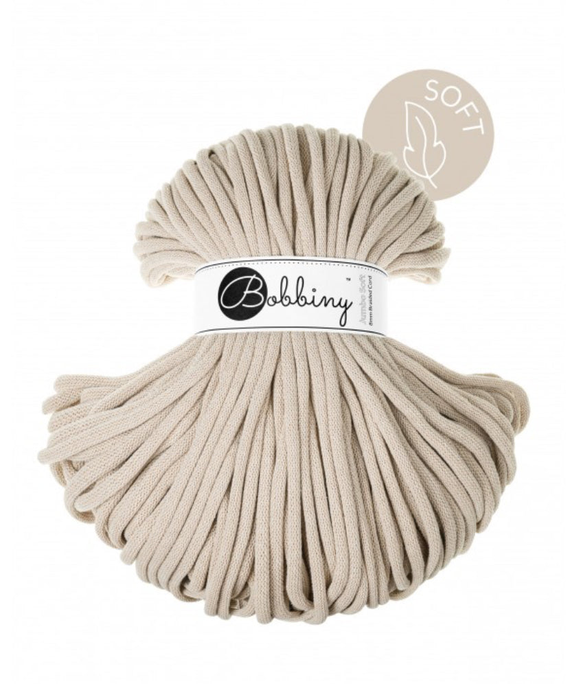 Bobbiny Flechtkordel, 8mm, beige