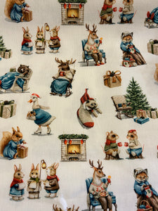 Feste Baumwolle Canvas Weihnachten Gänse Fuchs Elch