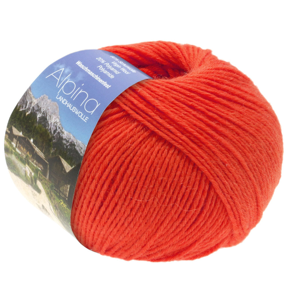 Lana Grossa Alpina Landhauswolle rotorange 75 100g