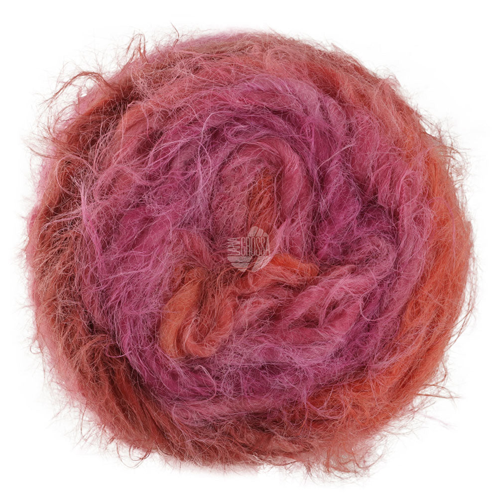 Lana Grossa Basta Mista 50g Farb-Nr. 107, Rotviolett/Fuchsia/Altrosa/Weinrot/Burgund