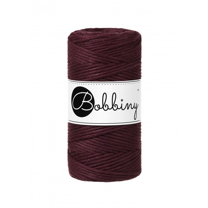 Bobbiny Makramee-Kordel, einfach gedreht, 3 mm, Burgundy
