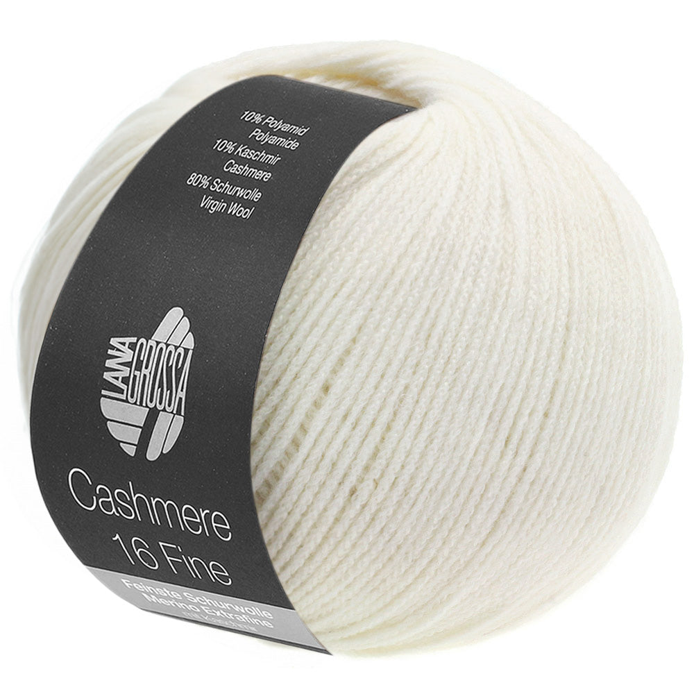 Lana Grossa Cashmere Fine 16, Farb-Nr. 009, rohweiß