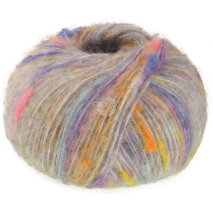 Lana Grossa Cassata 50g Farb-Nr. 12, Hellgrau/Violett/Saphirblau/Zartgelb/Graurosa/Pfirsich