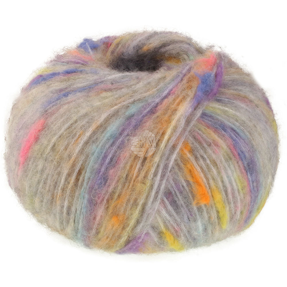 Lana Grossa Cassata 50g Farb-Nr. 12, Hellgrau/Violett/Saphirblau/Zartgelb/Graurosa/Pfirsich