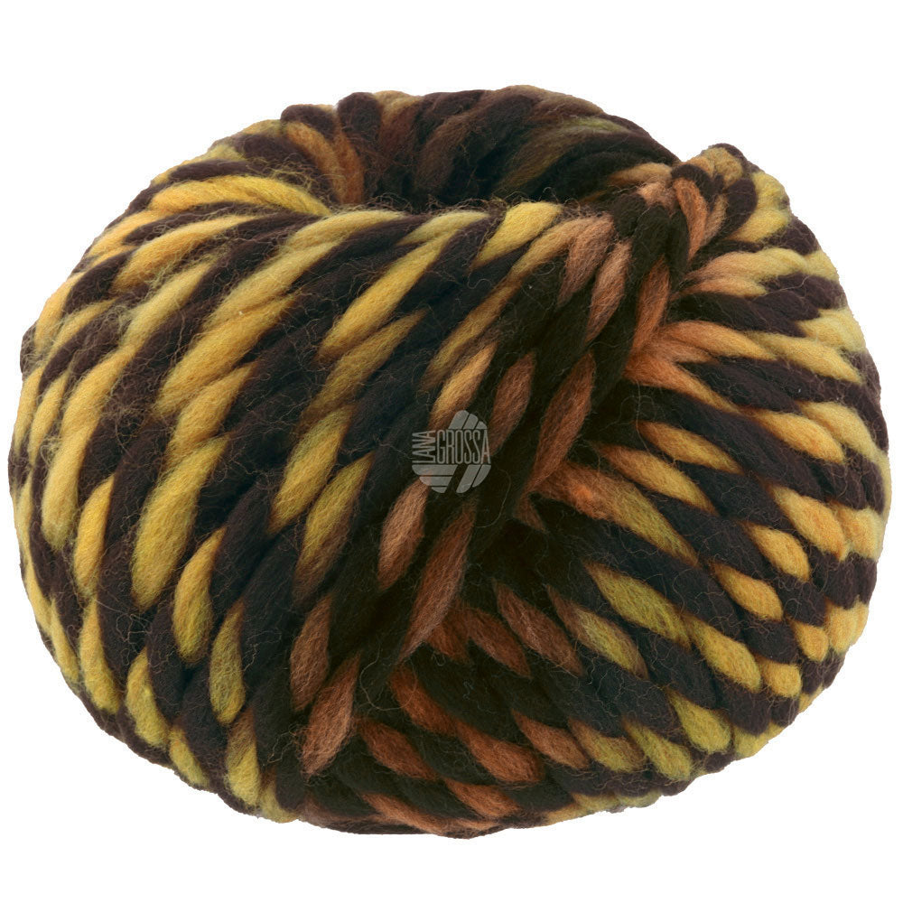 Lana Grossa Dolce Farb-Nr. 2, Schwarzbraun/Khaki/Gelb/Zimt 100g