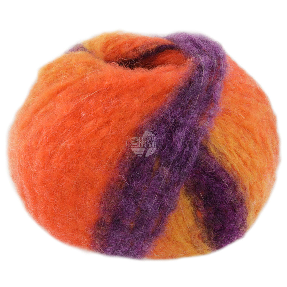 Lana Grossa GIGANTEi Farb-Nr. 2, Dunkelviolett/Gelb/Graulila/Orange/Blauviolett 100g