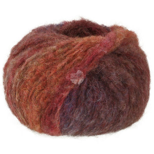 Lana Grossa Gigante Multi 50g, Farb-Nr. 103, Weinrot/Rotbraun/Graurot/Aubergine/Khaki/Graubraun