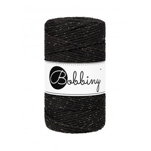 Bobbiny Makramee-Kordel, dreifach gedreht, 3 mm, GOLDEN BLACK