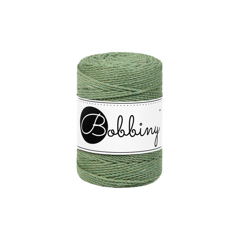 Bobbiny Makramee-Kordel, dreifach gedreht, 1,5 mm, 3PLY MAKRAMEE-SCHNUR GOLDEN EUCALYPTUS GREEN