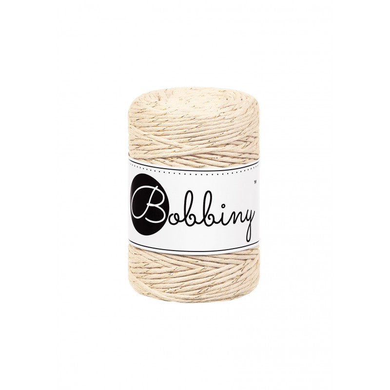 Bobbiny Makramee-Kordel, einfach gedreht, 1,5 mm, Golden Warm Beige