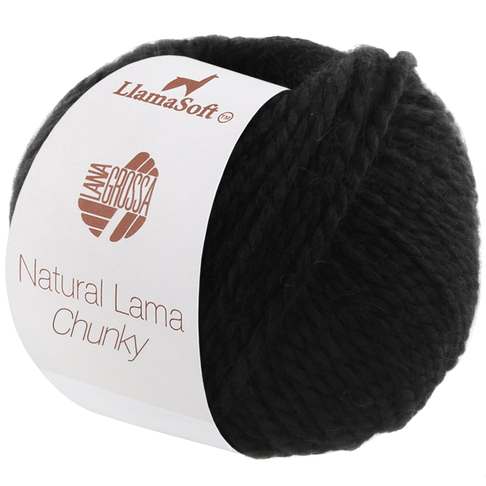 Lana Grossa NATURAL LAMA CHUNKY schwarz 008