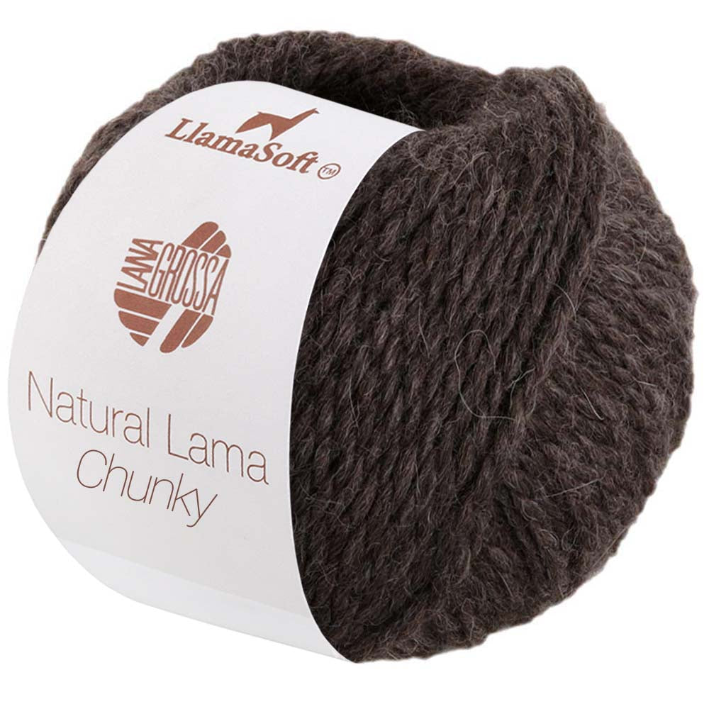 Lana Grossa NATURAL LAMA CHUNKY schwarzbraun 015