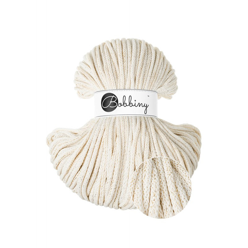 Bobbiny Flechtkordel, 5 mm, SHINY Natural