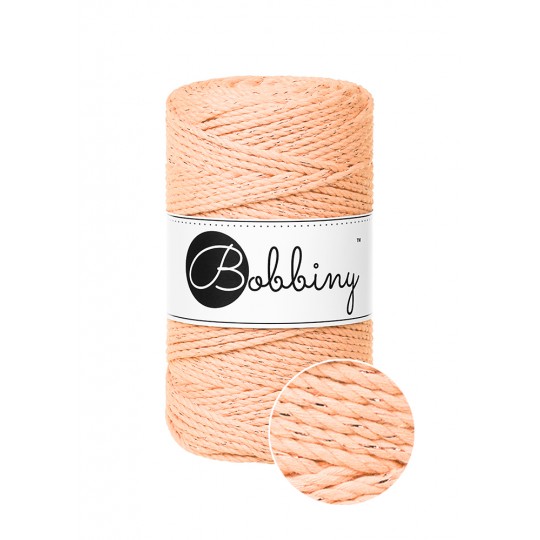 Bobbiny Makramee-Kordel, dreifach gedreht, 3 mm, UNICOLOR PEACH FUZZ