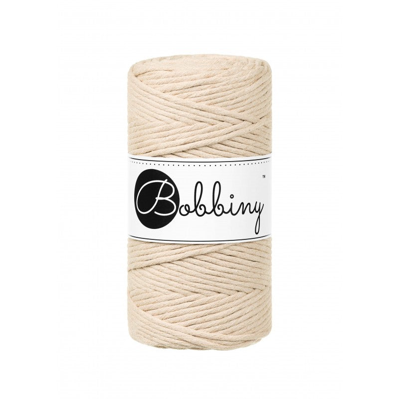 Bobbiny Makramee-Kordel, einfach gedreht, 3 mm, Warm Beige