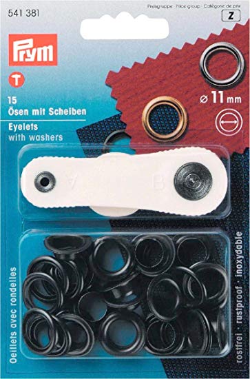 Prym Ösen mit Scheiben 11mm 15 Stk. brüniert
