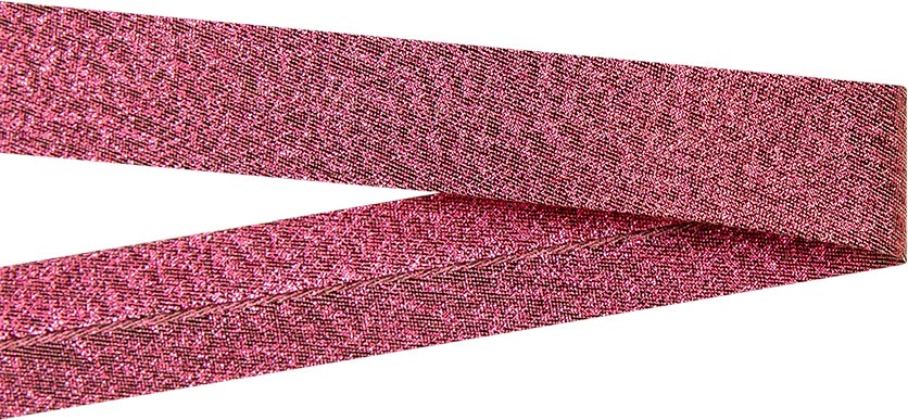 Schrägband Glitzer pink