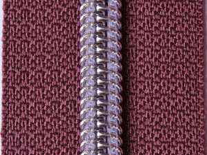 Endlos-Reißverschluss metallisierter Reißverschluss silber braun