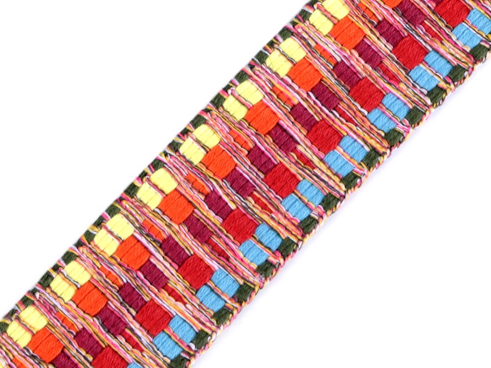 Gurtband 38mm Zickzack beidseitig multicolor
