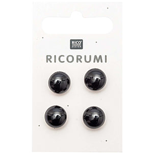 Rico Design Knöpfe mit Steg braun-schwarz 11mm 4 Stück