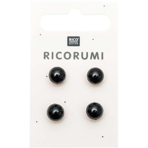Rico Design Knöpfe mit Steg braun-schwarz 8,5mm 4 Stück