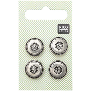 Rico Design Trachtenknöpfe Metal Ornamente 1,5cm 4 Stk.